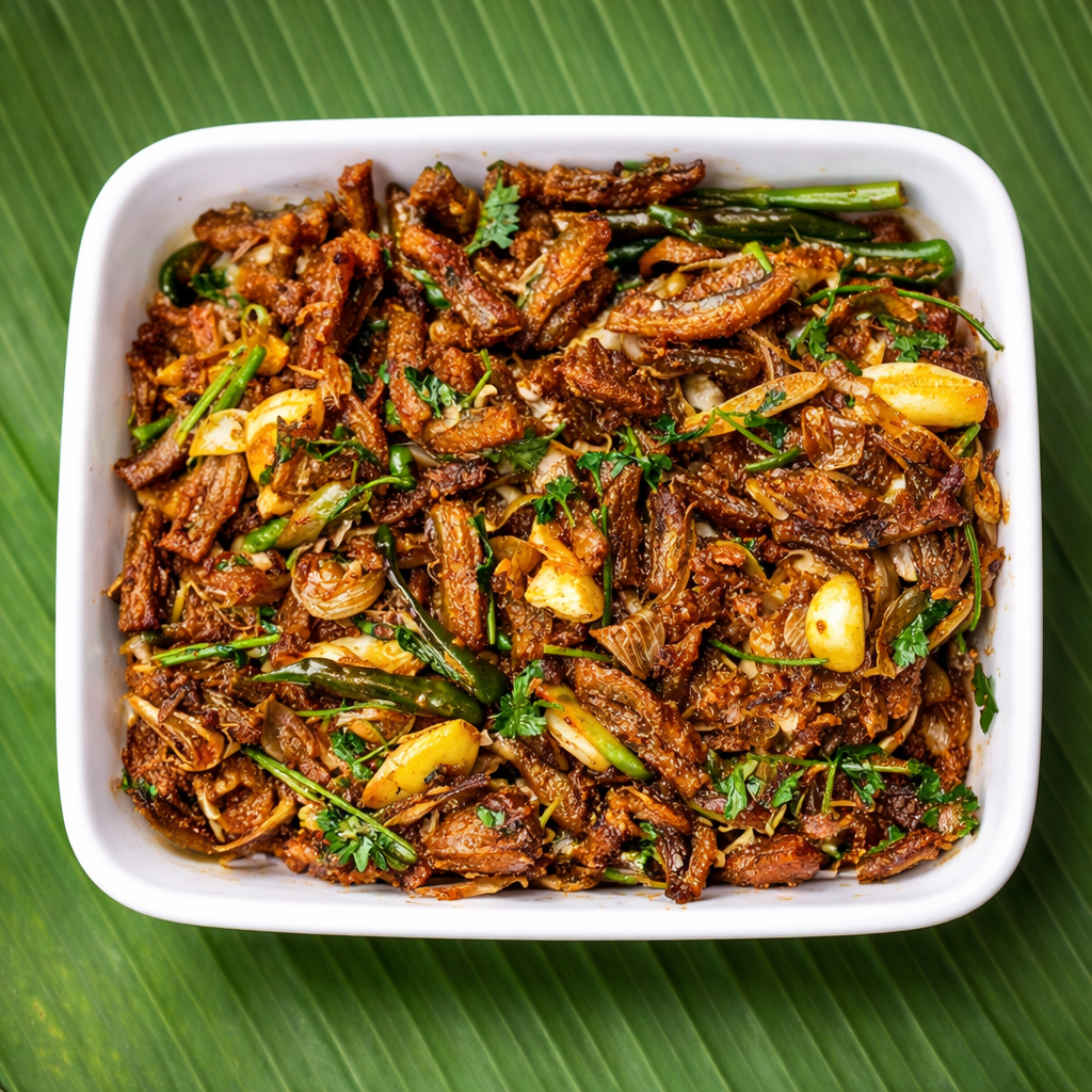 Dry Bombay Ducks (Loitta Mas) Curry